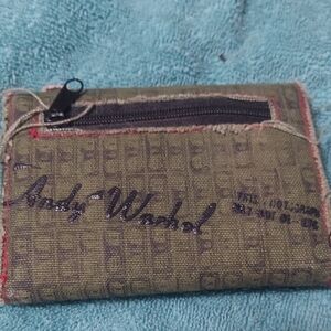 Andy Warhol Original Signature Green Wallet Tri Fold